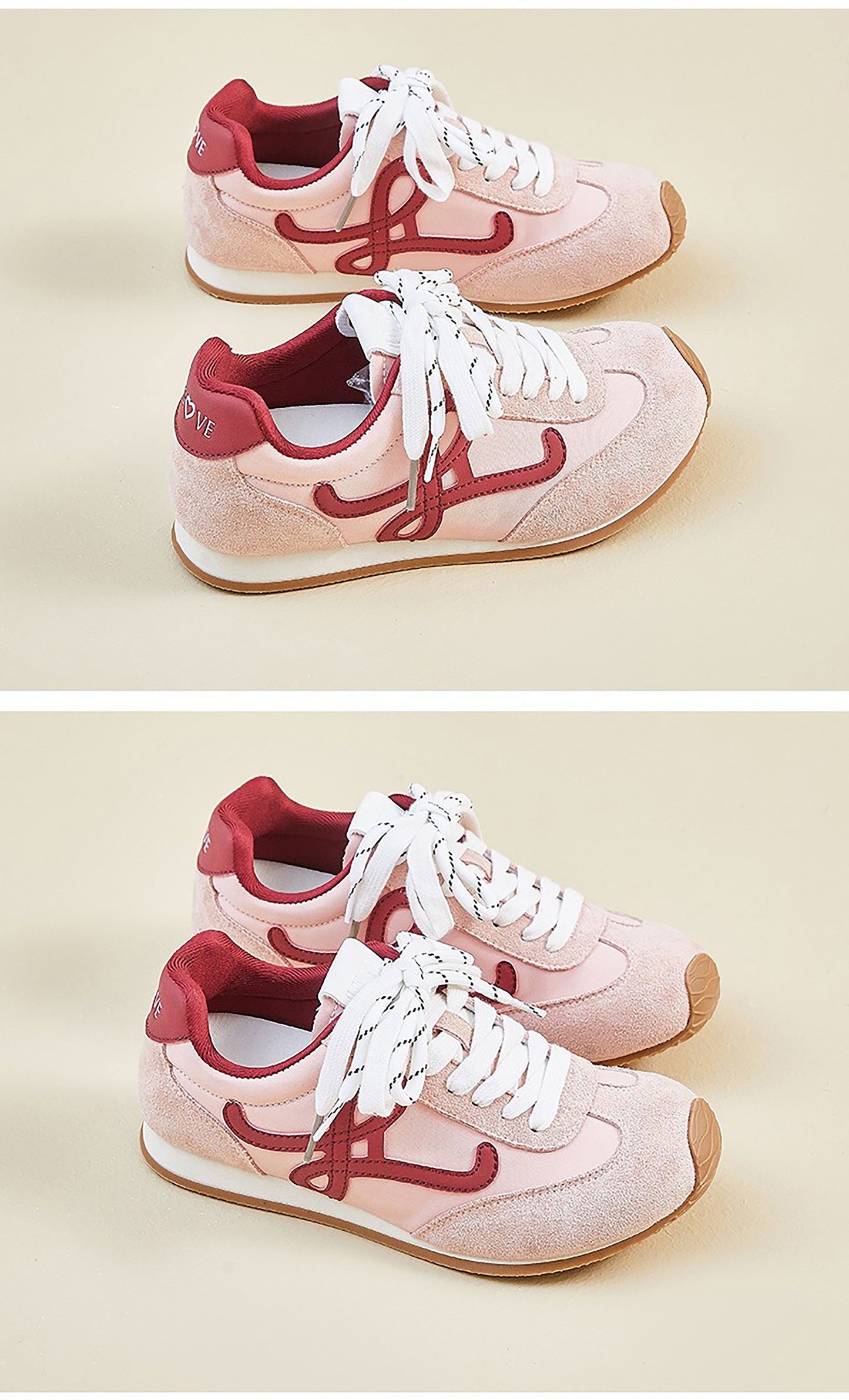 Women’s Classic Retro Sneakers - Suede & Leather Panel Design