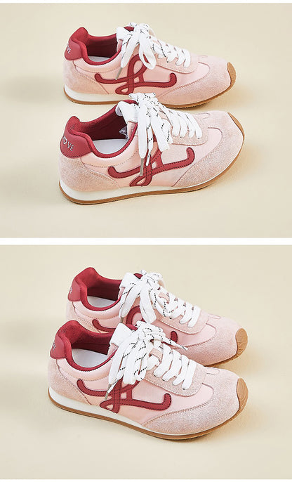 Women’s Classic Retro Sneakers - Suede & Leather Panel Design