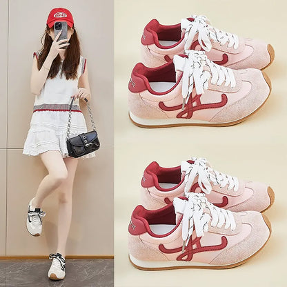 Women’s Classic Retro Sneakers - Suede & Leather Panel Design