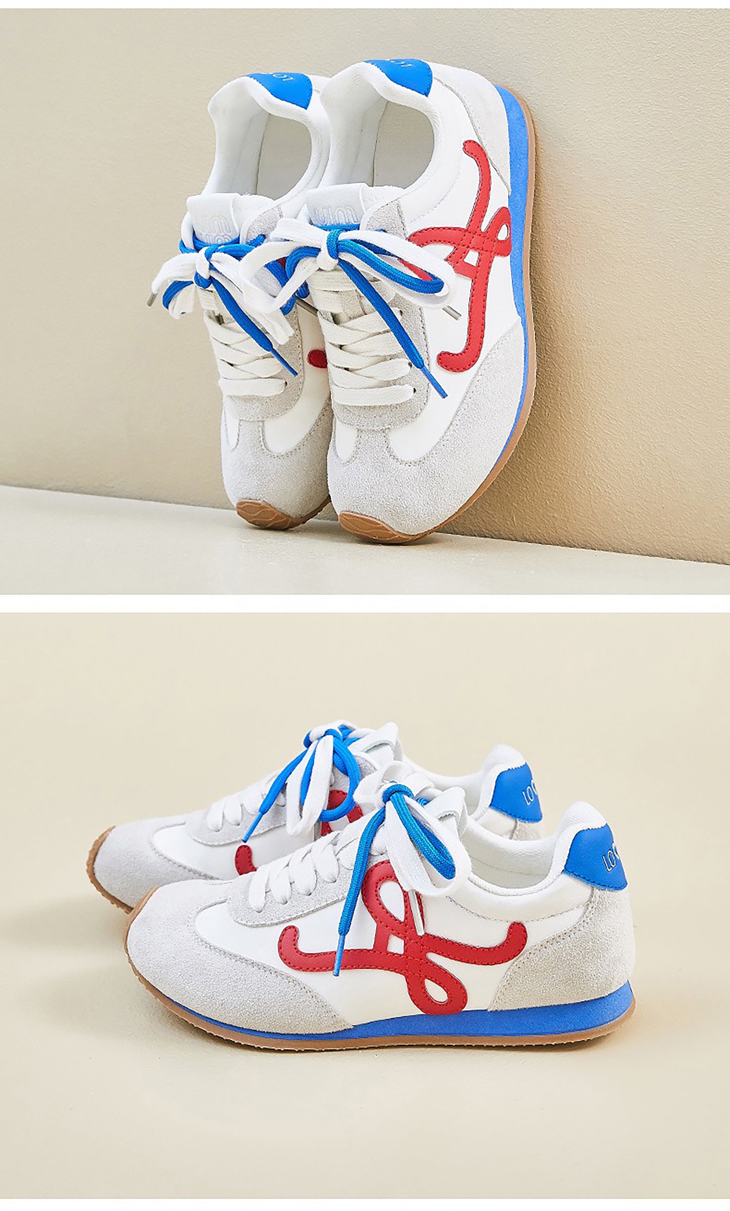 Women’s Classic Retro Sneakers - Suede & Leather Panel Design