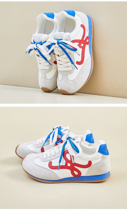 Women’s Classic Retro Sneakers - Suede & Leather Panel Design