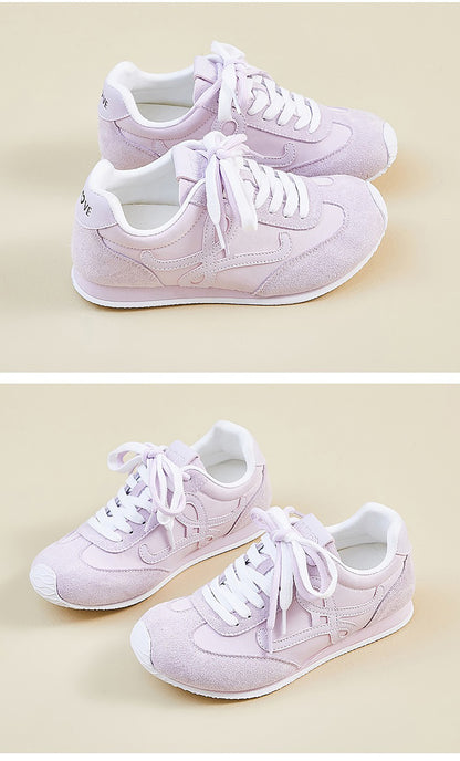 Women’s Classic Retro Sneakers - Suede & Leather Panel Design