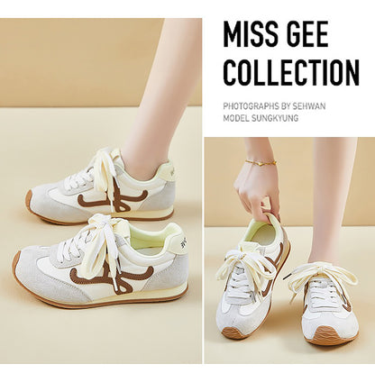 Women’s Classic Retro Sneakers - Suede & Leather Panel Design