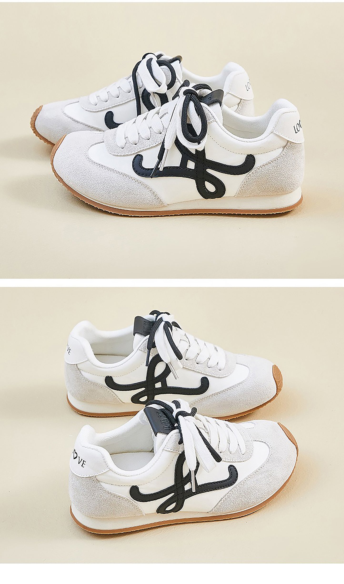 Women’s Classic Retro Sneakers - Suede & Leather Panel Design