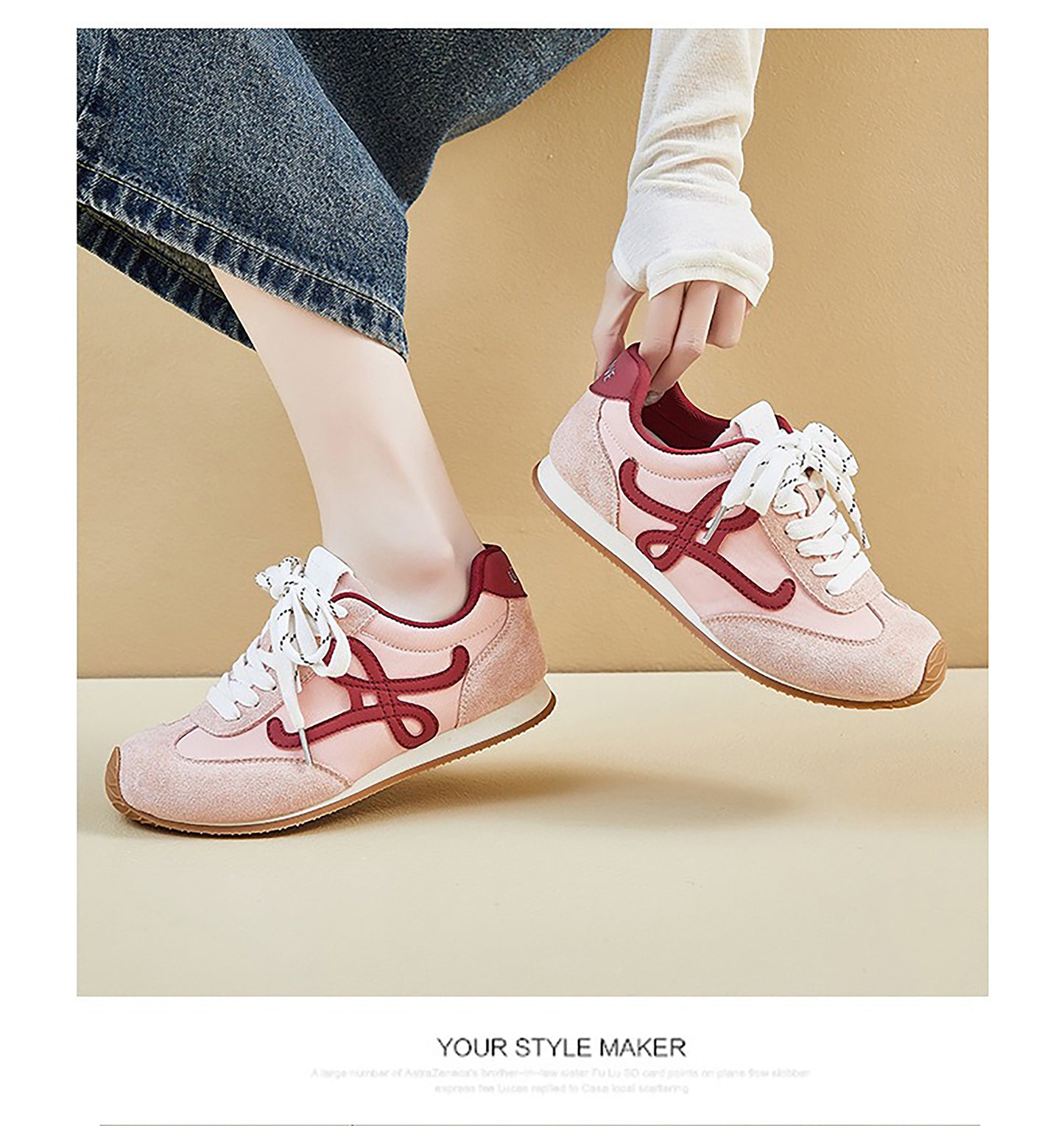 Women’s Classic Retro Sneakers - Suede & Leather Panel Design