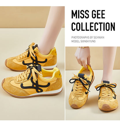 Women’s Classic Retro Sneakers - Suede & Leather Panel Design