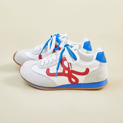 Women’s Classic Retro Sneakers - Suede & Leather Panel Design