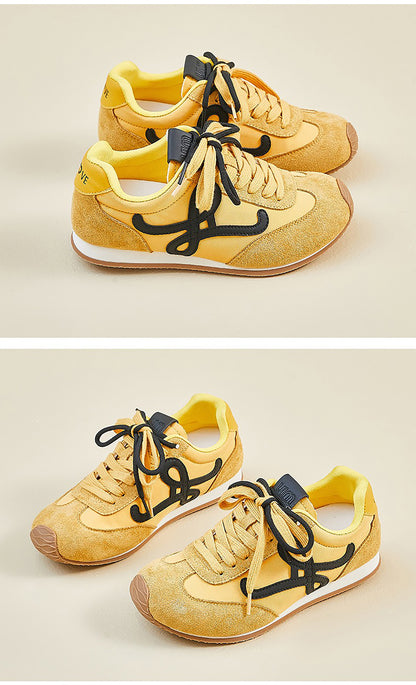 Women’s Classic Retro Sneakers - Suede & Leather Panel Design