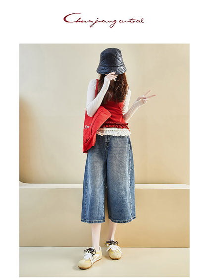 Retro Sport Sneakers with Dual - Color Laces - Suede & Mesh Panels