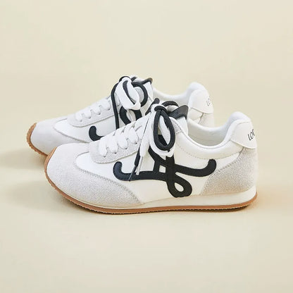 Women’s Classic Retro Sneakers - Suede & Leather Panel Design