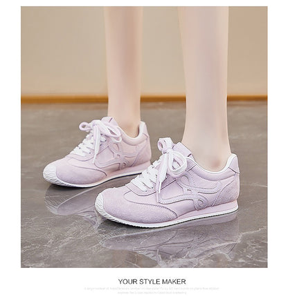 Women’s Classic Retro Sneakers - Suede & Leather Panel Design