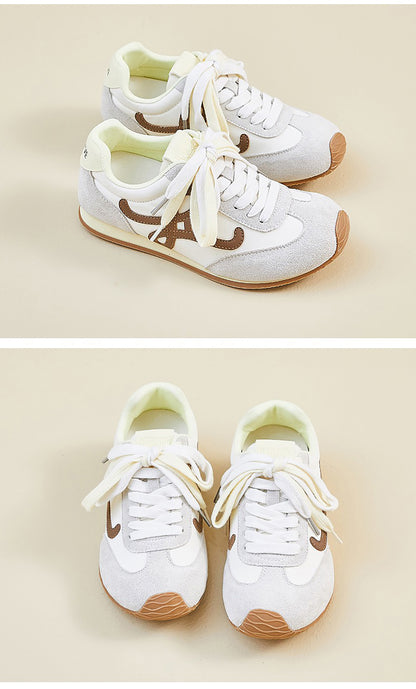 Women’s Classic Retro Sneakers - Suede & Leather Panel Design