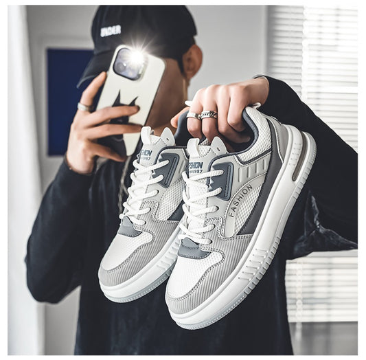 Men's Chunky Sole Retro Fashion Sneakers - Casual Board Shoes with Breathable Mesh (Multiple Colors)