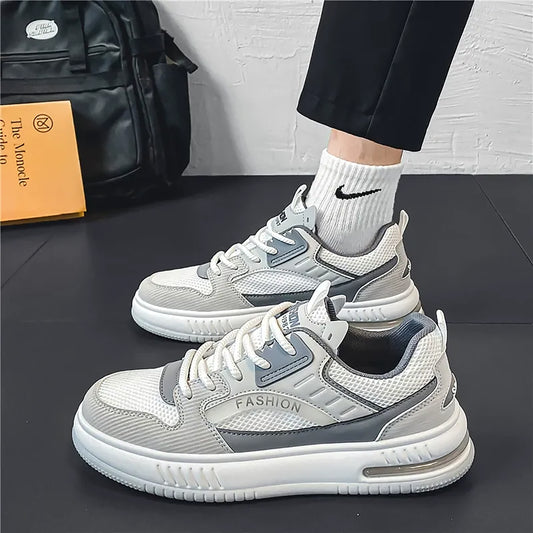 Men's Chunky Sole Retro Fashion Sneakers - Casual Board Shoes with Breathable Mesh (Multiple Colors)