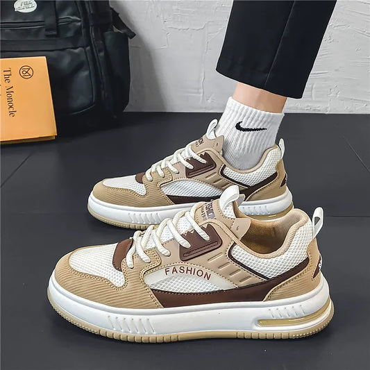 Men's Chunky Sole Retro Fashion Sneakers - Casual Board Shoes with Breathable Mesh (Multiple Colors)