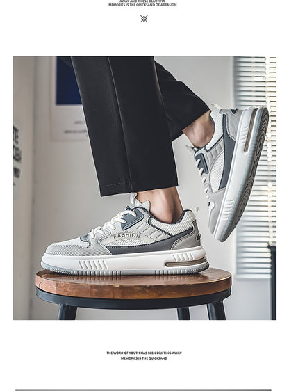Men's Chunky Sole Retro Fashion Sneakers - Casual Board Shoes with Breathable Mesh (Multiple Colors)